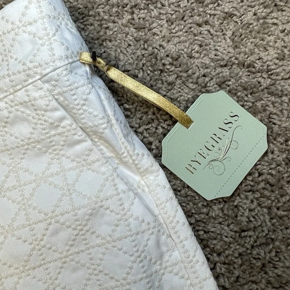 Ryegrass‎ Embroidered High Waisted Pleated Shorts 10 preppy coastal Resortwear
